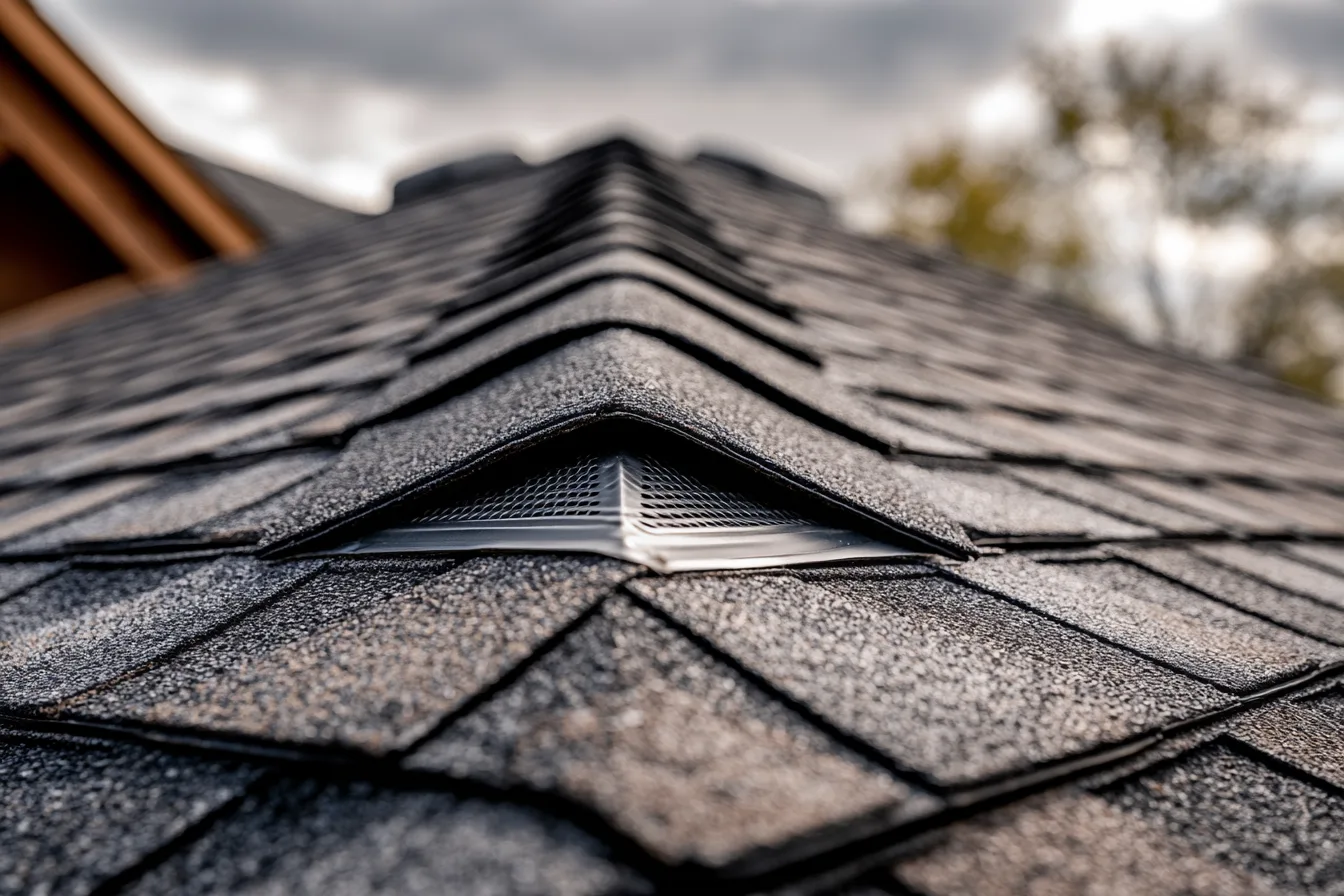 Raised ridge vent profile under cap shingles
